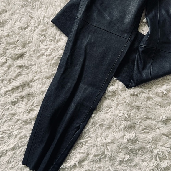 Zara Basic Black Faux Leather Pants - Picture 3 of 3